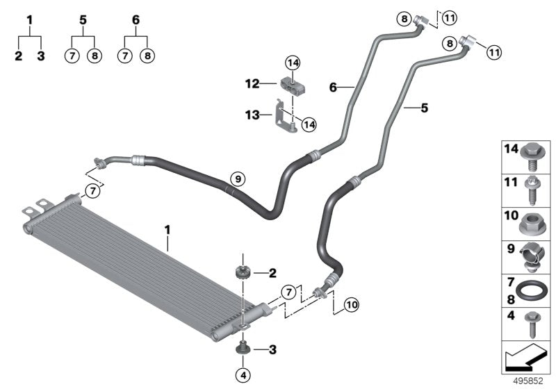 Genuine BMW 17228053477 Engine Oil Cooler Pipe, Return (Inc. X3 M & X4 M)