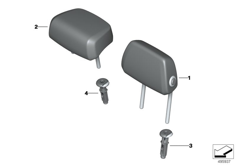 Genuine BMW 52107951973 G07 Headrest Comfort, Leather SCHWARZ (Inc. X7)