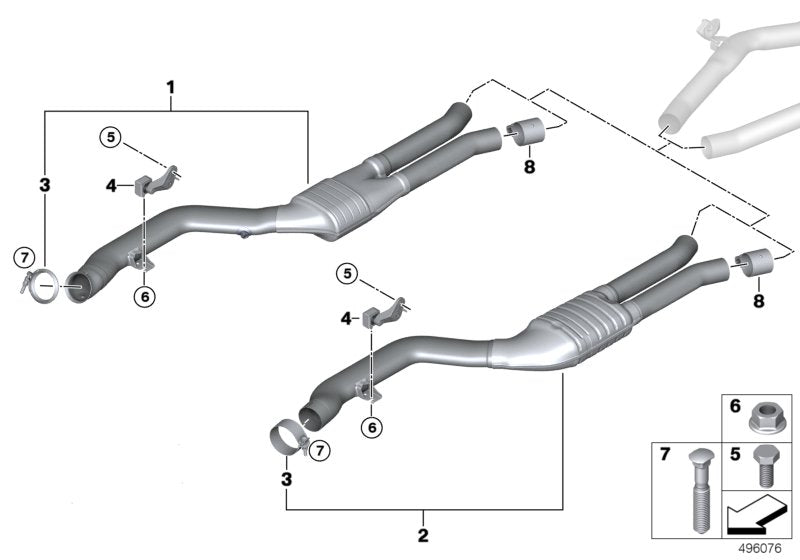 Genuine BMW 18307934417 G29 Front Muffler (Inc. Z4 M40i)