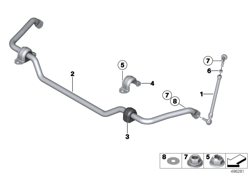 Genuine BMW 31358416825 Anti-Roll Bar, Front KIT (Inc. M235i Racing)