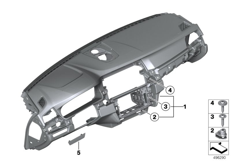 Genuine BMW 51459218716 Instrument Panel SCHWARZ/OYSTER (Inc. 520dX, 528iX & 528i)