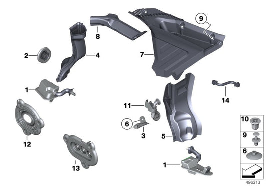Genuine BMW 64316987609 Grommet, Floor, Left (Inc. 535i, 740dX & 640dX)