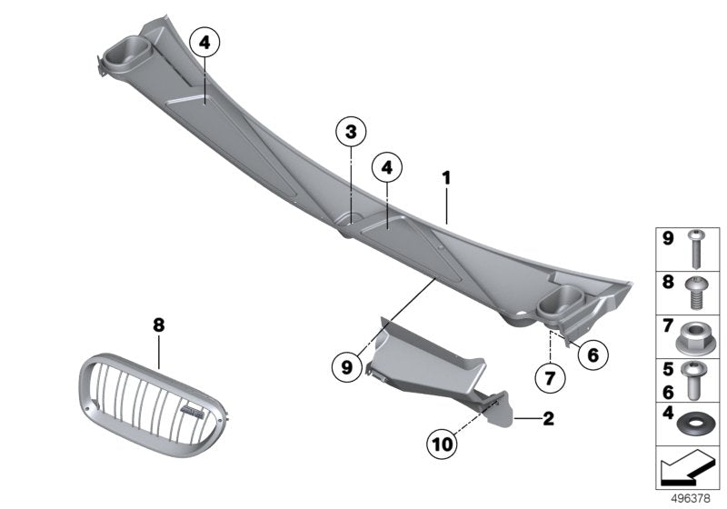 Genuine BMW 51748424972 Frame For Grill KIDNEY RH (Inc. M6 GT3)