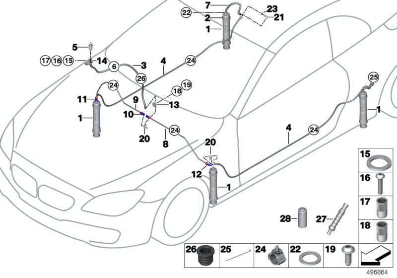 Genuine BMW 71128424119 Pressure Pipe, Front LINKS/LH (Inc. M6 GT3)