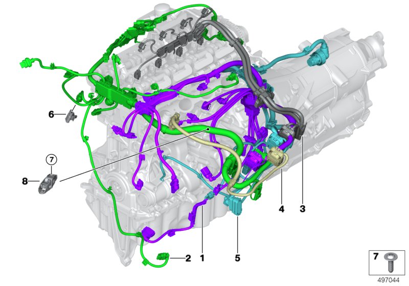 Genuine BMW 12518682011 G30 Wiring Harness, Eng. Sensoric Module 2 (Inc. 530e)