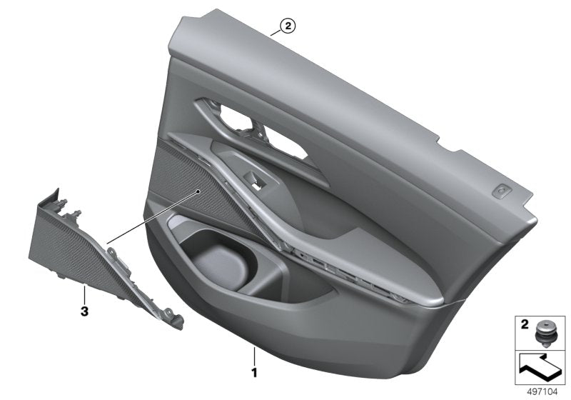 Genuine BMW 51428088705 G20 G21 Door Trim Panel, Rear, Left TARTUFO (Inc. 318d, 320iX & 320dX)