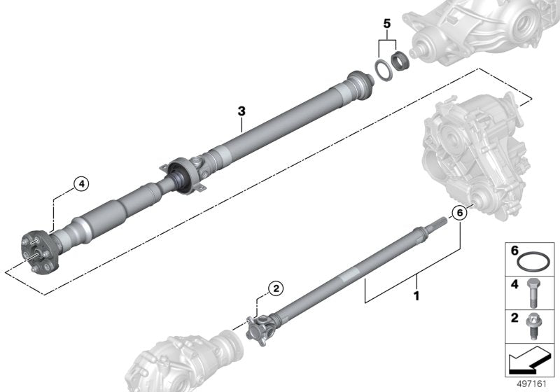 Genuine BMW 26118094726 F90 Drive Shaft Assy Rear L=1440mm (Inc. M5)