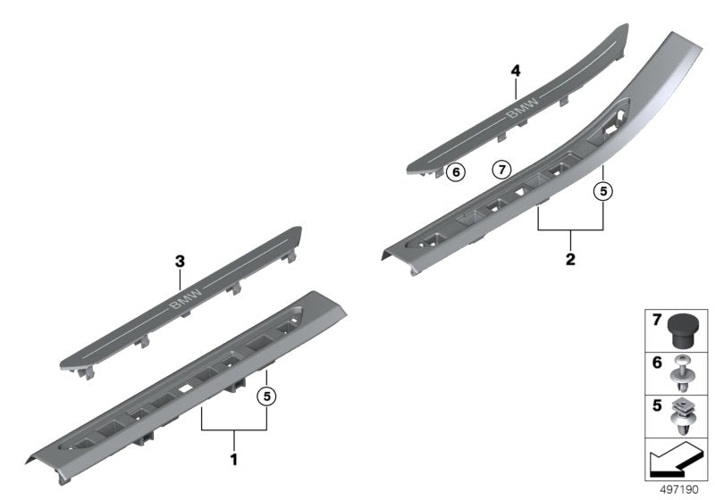 Genuine BMW 51478094813 G07 Insert Door Sill, Left Rear M (Inc. X7)