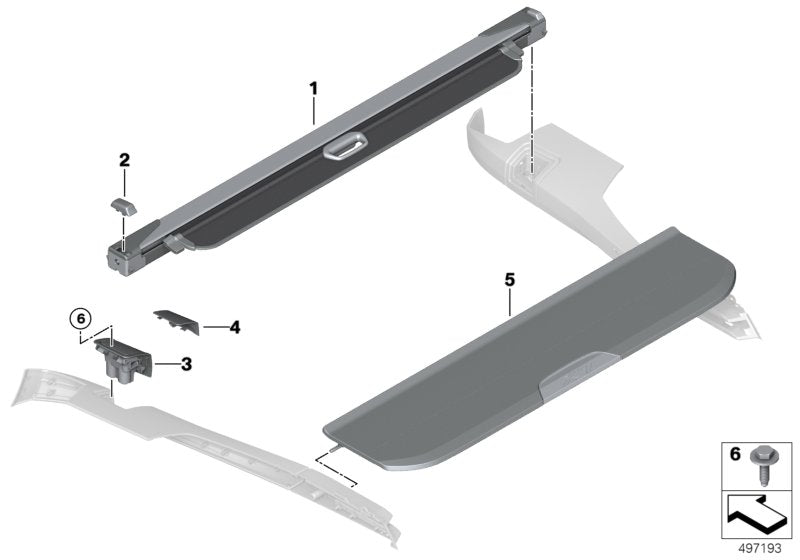 Genuine BMW 51479893017 G07 Lid Mount, Cargo Cover, Folding, Left NACHTBLAU (Inc. X7)