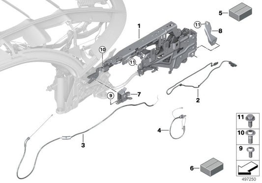 Genuine BMW 54347470619 F91 G14 Release, Folding Top Flap Left (Inc. 840iX, 840i & M850iX)