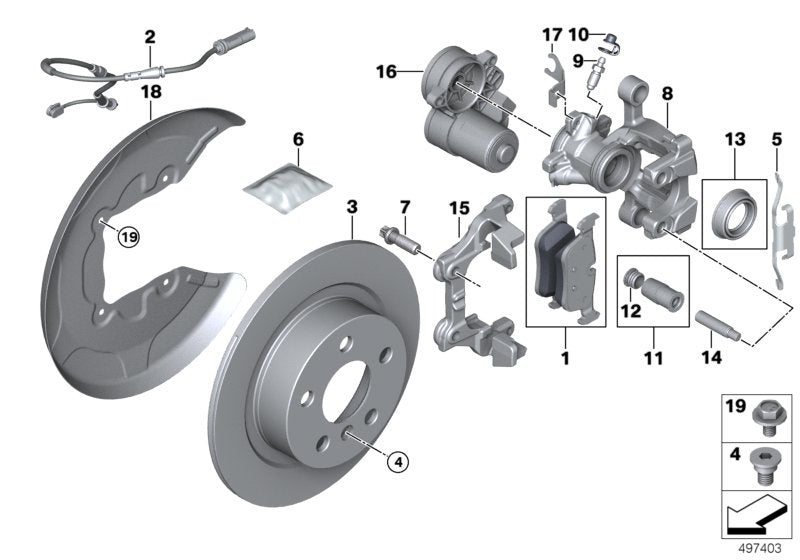 Genuine BMW 34206883025 F46 Brake Caliper Housing (Inc. i3s 120Ah, Cooper D ALL4 & 214d)