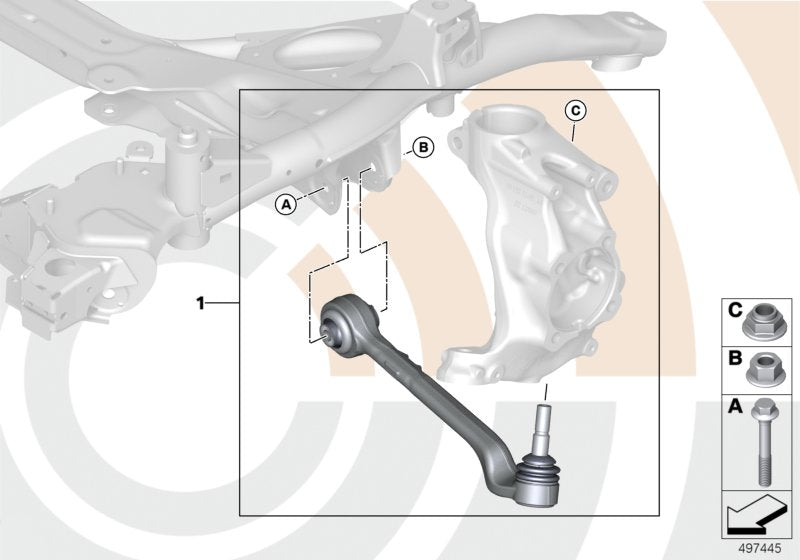 Genuine BMW 31122467051 F21 Repair Kit, Wishbone, Left VALUE LINE (Inc. 318dX, 328dX & 330iX)