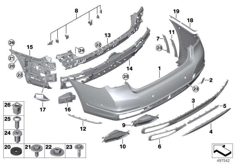 Genuine BMW 51127475126 G11 Extension Rear Bumper Right (Inc. M760iX, 745eX & 740iX)