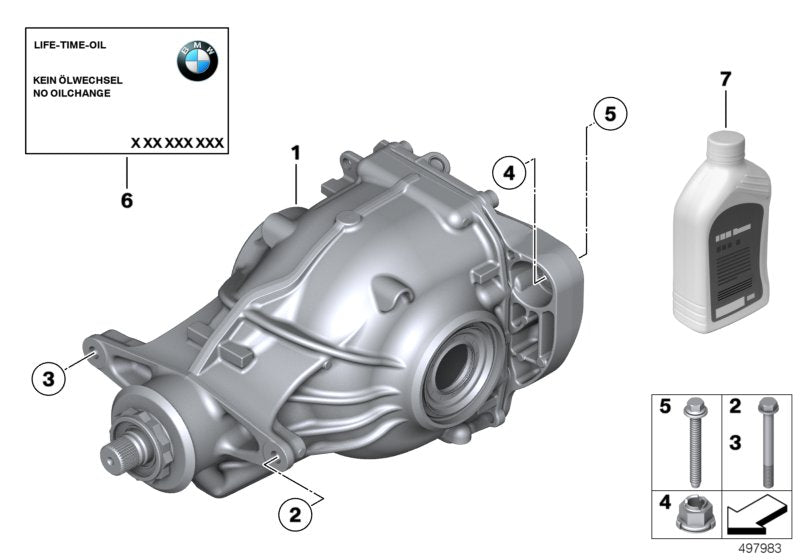Genuine BMW 33107577101 Rear-Axle-Drive I= 3,08 (Inc. 650iX, 550i & 535iX)
