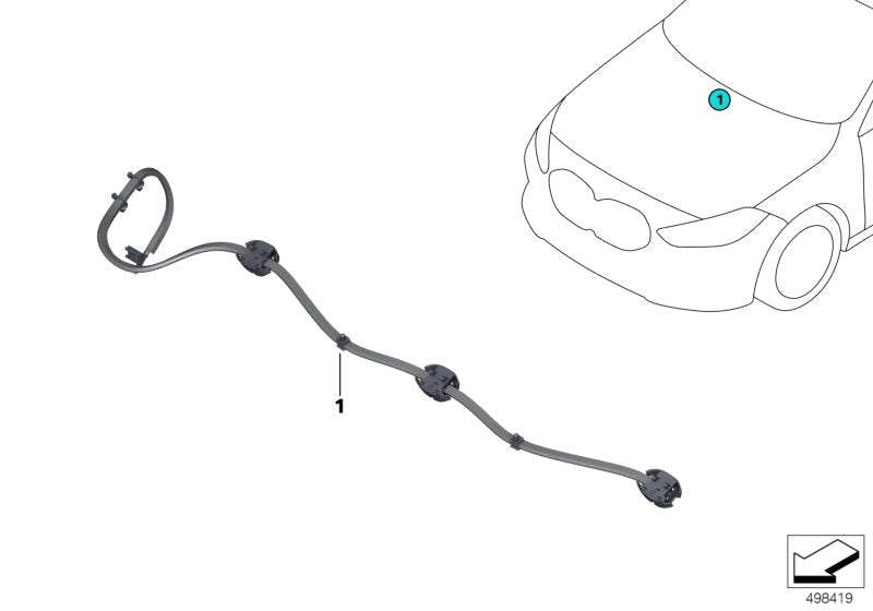 Genuine BMW 61667453968 F40 F44 Nozzle Array Window Washing System (Inc. 228iX, M235iX & M135iX)