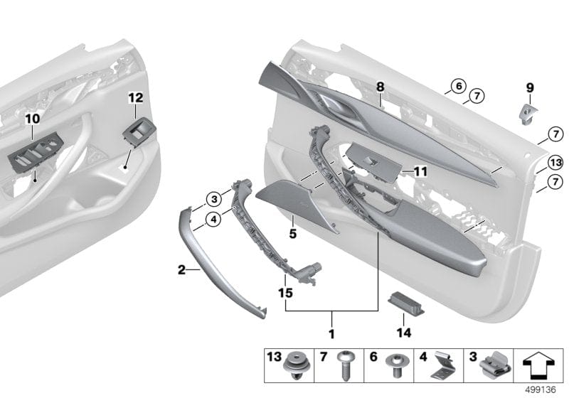 Genuine BMW 51417488601 G30 G31 Decor Cover Wood Fineline, Gloss, Left (Inc. 520d, M550dX & 540dX)