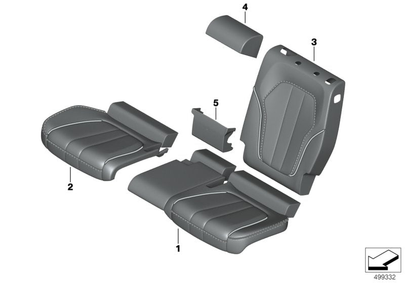 Genuine BMW 52208493807 G05 G07 Cover For Comfort Seat, Leather WEISS/BLAU (Inc. X5 & X7 M50dX)