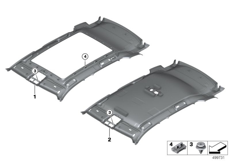 Genuine BMW 51447938213 G01 Headlining ELFENBEINWEISS (Inc. X3)