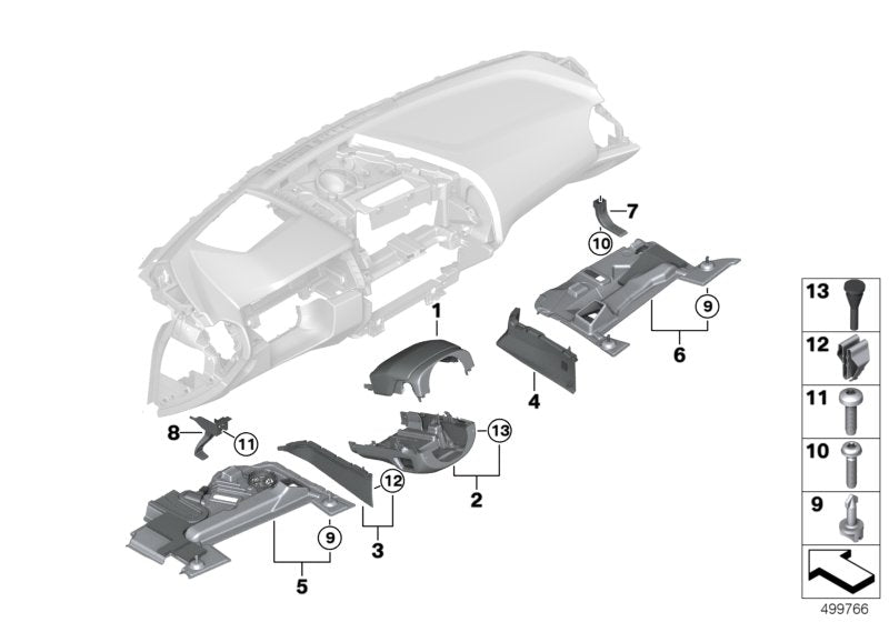Genuine BMW 51457941022 F93 G16 F91 Trim Panel, Footwell, Airbag, Passenger (Inc. 840dX, 840iX & M8)