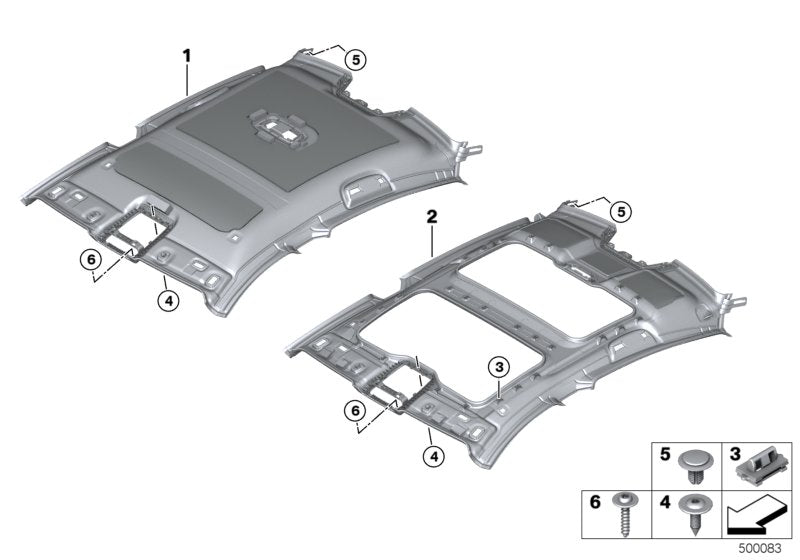 Genuine BMW 51449882869 G16 Headlining Panoramic Roof ANTHRAZIT (Inc. 840dX, 840iX & M850iX)
