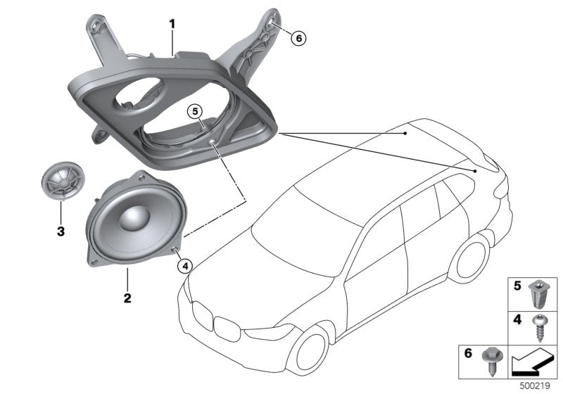 Genuine BMW 65132622517 G07 G05 G06 Top-Hifi Mid-Range Loudspeaker (Inc. X5 M50iX & X6)