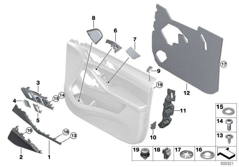 Genuine BMW 51418495499 G05 G07 Cover F Left Loudspeaker SCHWARZ (Inc. X5)