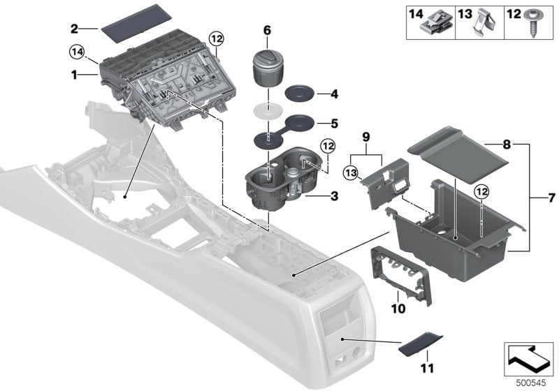 Genuine BMW 51166806852 G20 G21 Oddments Tray, Center Armrest (Inc. 330dX, 330i & M340iX)