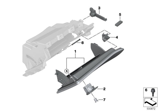 Genuine BMW 51167948437 G20 Opener, Glove Compartment, Locking CANBERRABEIGE (Inc. M340i, 330iX & M340iX)