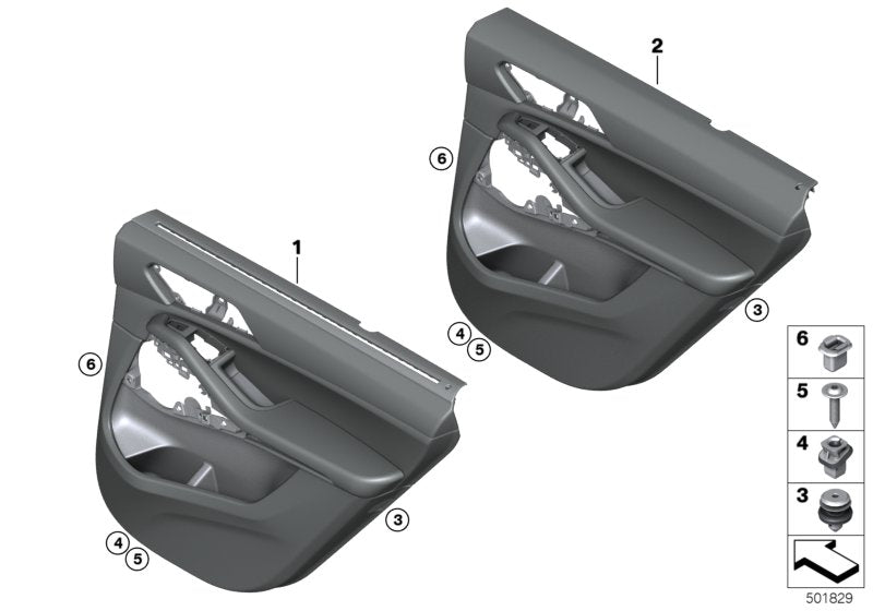 Genuine BMW 51429474067 G05 Door Trim Panel, Rear, Left SCHWARZ (Inc. X5)