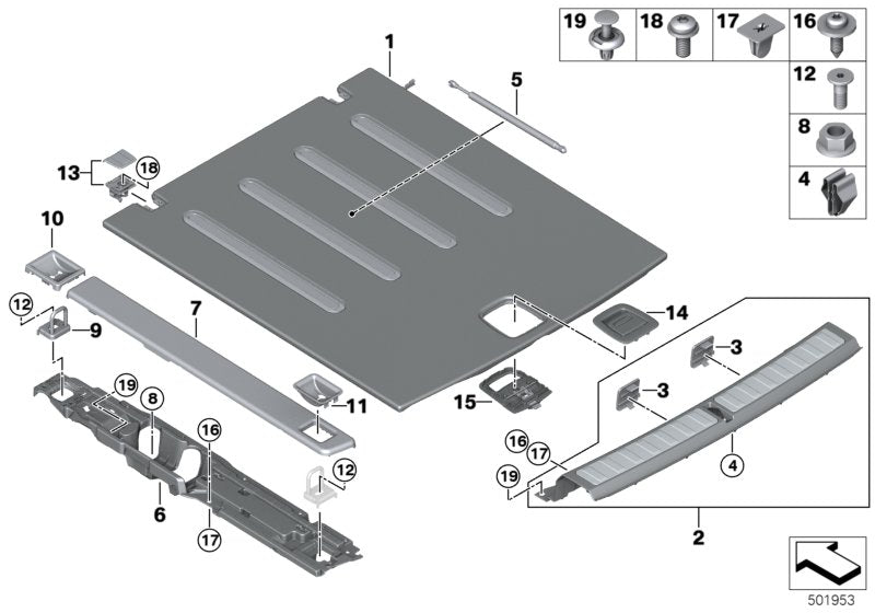 Genuine BMW 51479448053 G06 Floor Carpet, Luggage Compartment SA/ANTHRAZIT (Inc. X6)