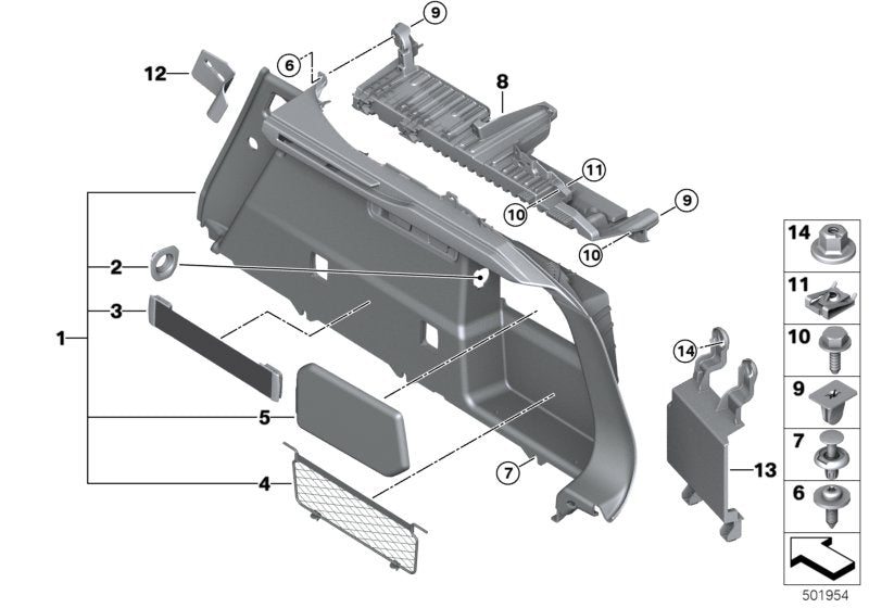 Genuine BMW 51477952268 G06 Right Trunk Trim SA/ANTHRAZIT (Inc. X6)