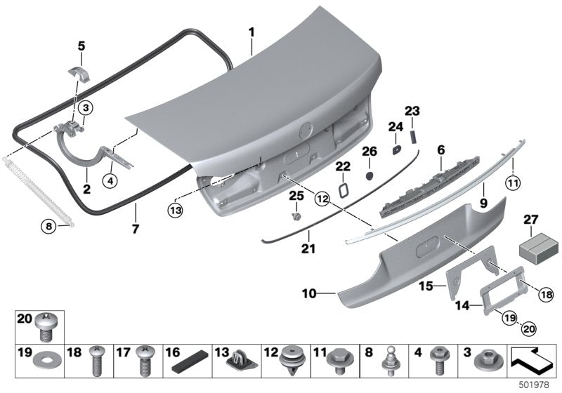 Genuine BMW 51137478679 G11 Baseplate For License Plate (Inc. 745LeX, 730LdX & M760iX)