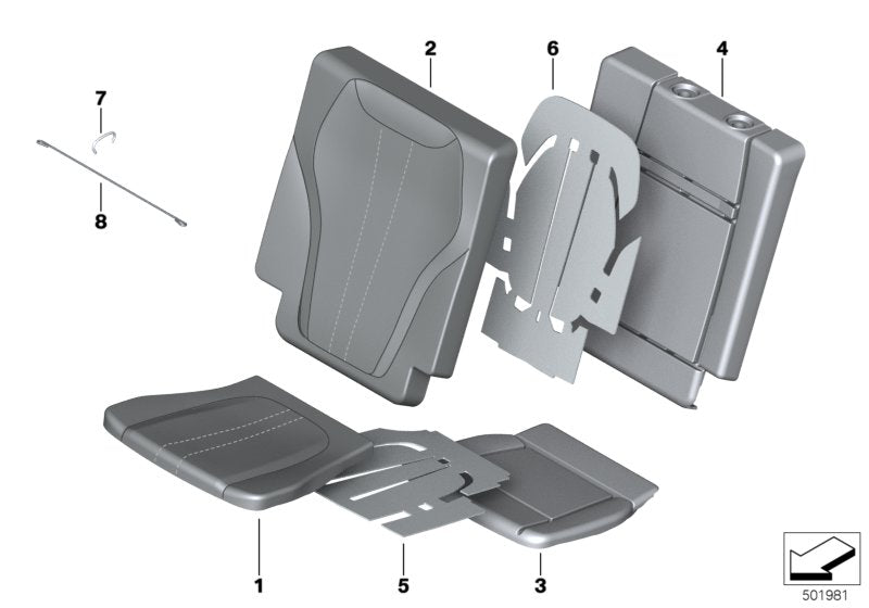 Genuine BMW 52207932366 G07 Cover For Comfort Backrest,Leather Right ELFENBEINWEISS (Inc. X7)