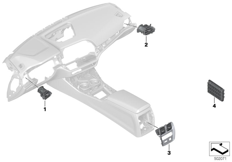 Genuine BMW 64226848617 G20 G21 Fresh-Air Vent, Driver's Side (Inc. 318d, 330i & 320dX)