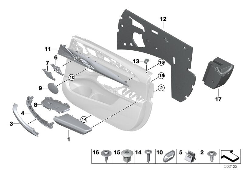 Genuine BMW 51418093516 G01 G02 TriCover, Door, Alu, Front Right RHOMBICLE (Inc. X3)
