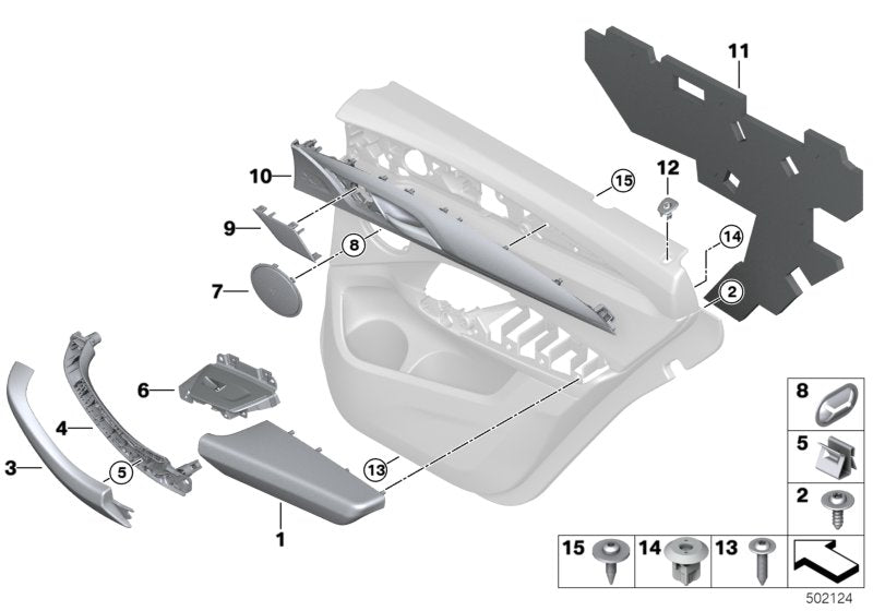 Genuine BMW 51427940370 G01 G02 Door Trim Piece, Rear Right SCHWARZ (Inc. X4)