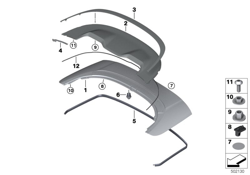 Genuine BMW 51177464470 G14 Molding, Folding Top Lid CHROM (Inc. 840dX, 840i & 840iX)