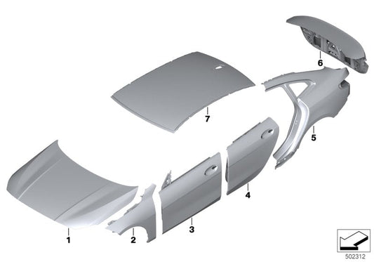 Genuine BMW 41009466218 F44 Reinforcement Plate, C-Pillar, Right (Inc. 228iX, M235iX & 218i)