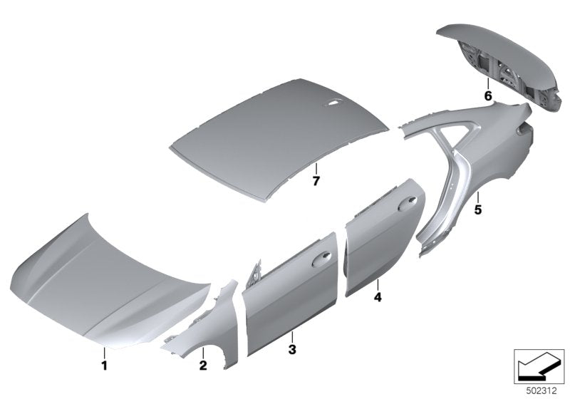 Genuine BMW 41009466220 F44 Reinforcement Plate, D-Pillar, Right (Inc. 220d, M235iX & 218i)