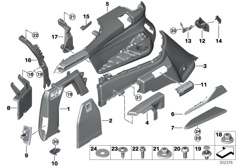 Genuine BMW 51479892363 G07 Trim Panel, Trunk, Top, Left ELFENBEINWEISS (Inc. X7)
