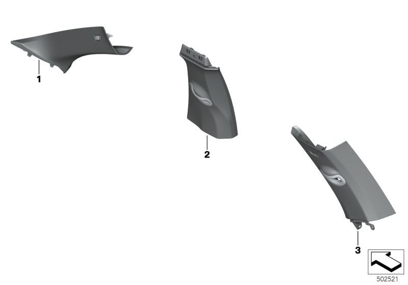 Genuine BMW 51437994293 G06 Trim, A-Pillar, Alcantara, Left NACHTBLAU (Inc. X6)