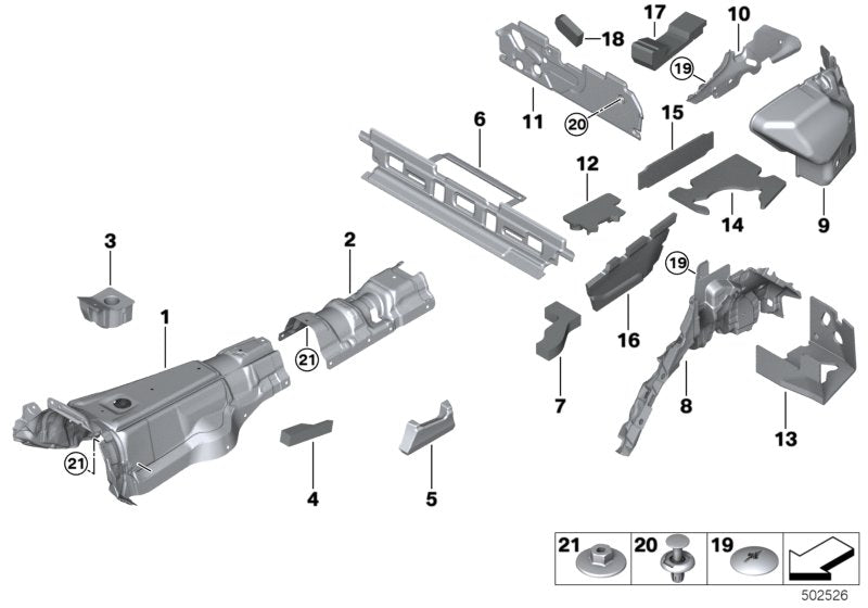 Genuine BMW 51487434340 G05 Sound Insulation Floor Rear (Inc. X5)