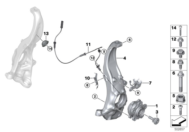 Genuine BMW 31107857011 F91 F93 F90 Carrier, Left (Inc. M5 & M8)
