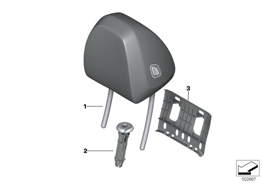 Genuine BMW 52107470173 G21 G02 G01 Guide, Headrest SCHWARZ (Inc. X3 30eX, X4 M & M340i)