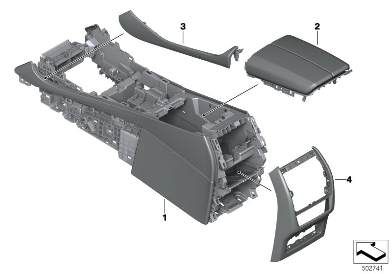 Genuine BMW 51167998183 G07 G05 G06 Center Console, Leather COFFEE (Inc. X5)