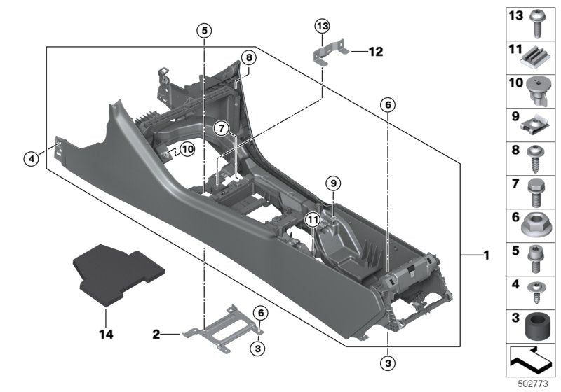 Genuine BMW 51166996348 G14 G16 G15 Center Console FIONAROT (Inc. 840dX, 840i & 840iX)