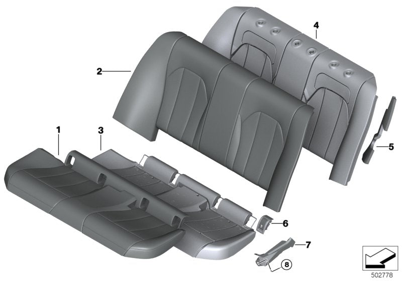 Genuine BMW 52208097698 G20 G21 Seat Cover Leather ROT SCHWARZ (Inc. 320d, 320dX & 330e)