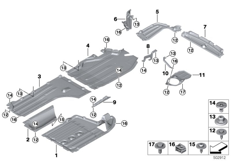 Genuine BMW 51757424888 G05 G06 Undershield For Tank, Right (Inc. X5 & X6 40i)