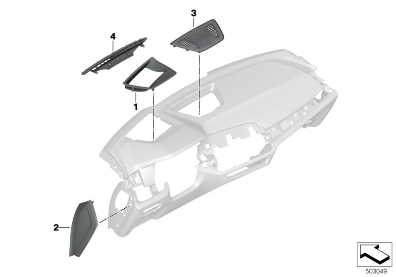 Genuine BMW 51457939282 G07 G05 G06 Cover, Center Speaker NACHTBLAU (Inc. X5 & X6 40iX)