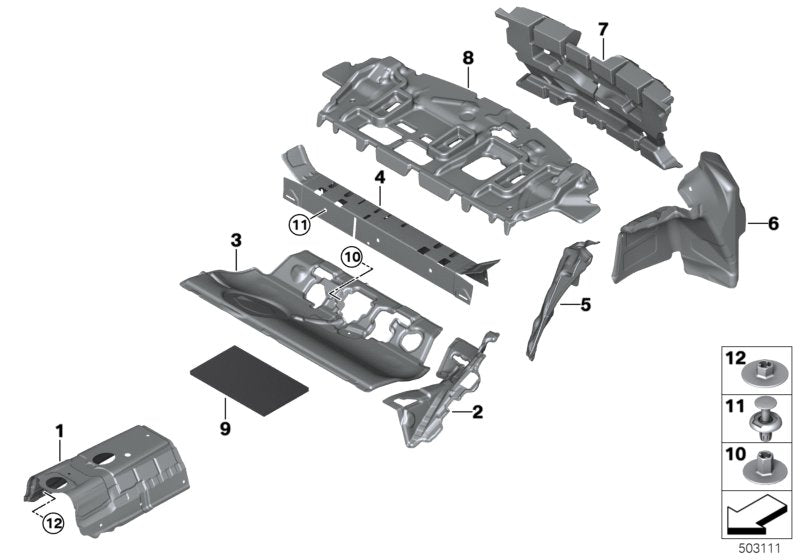 Genuine BMW 51487484762 F44 Sound Insulation Floor Rear Right (Inc. 228iX, M235iX & 218i)